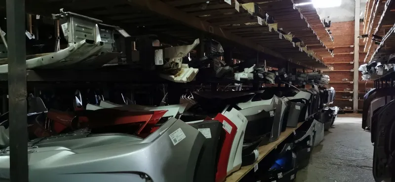 Bumpers on warehouse shelves